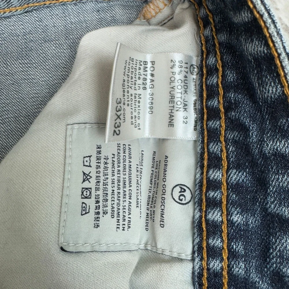 AG Adriano Goldschmied The‎ Graduate Tailored Leg Jeans Mens 33x32 Distressed